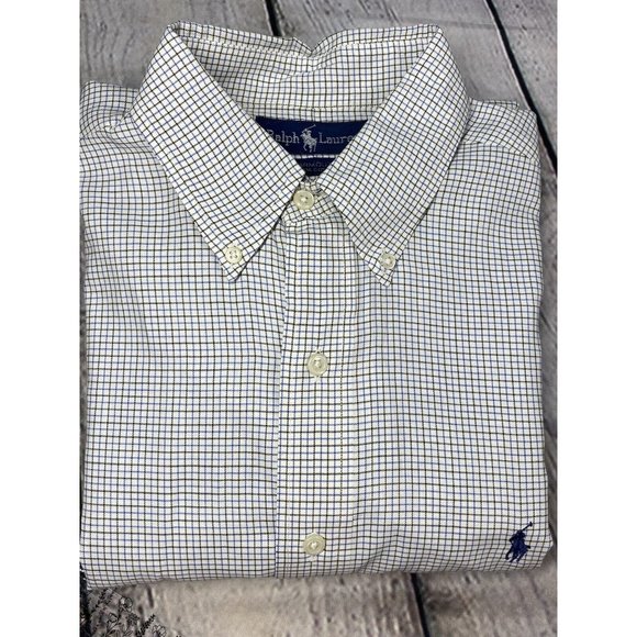 Ralph Lauren Mens Long Sleeve Check Yarmouth Button Down Shirt Black Blue‎ Read - Picture 9 of 9